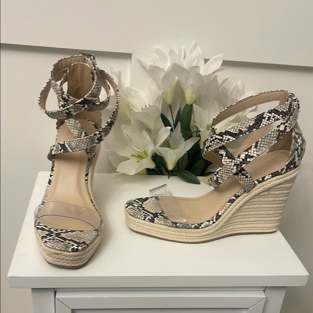 Women's Snakeskin Wedge Sandals